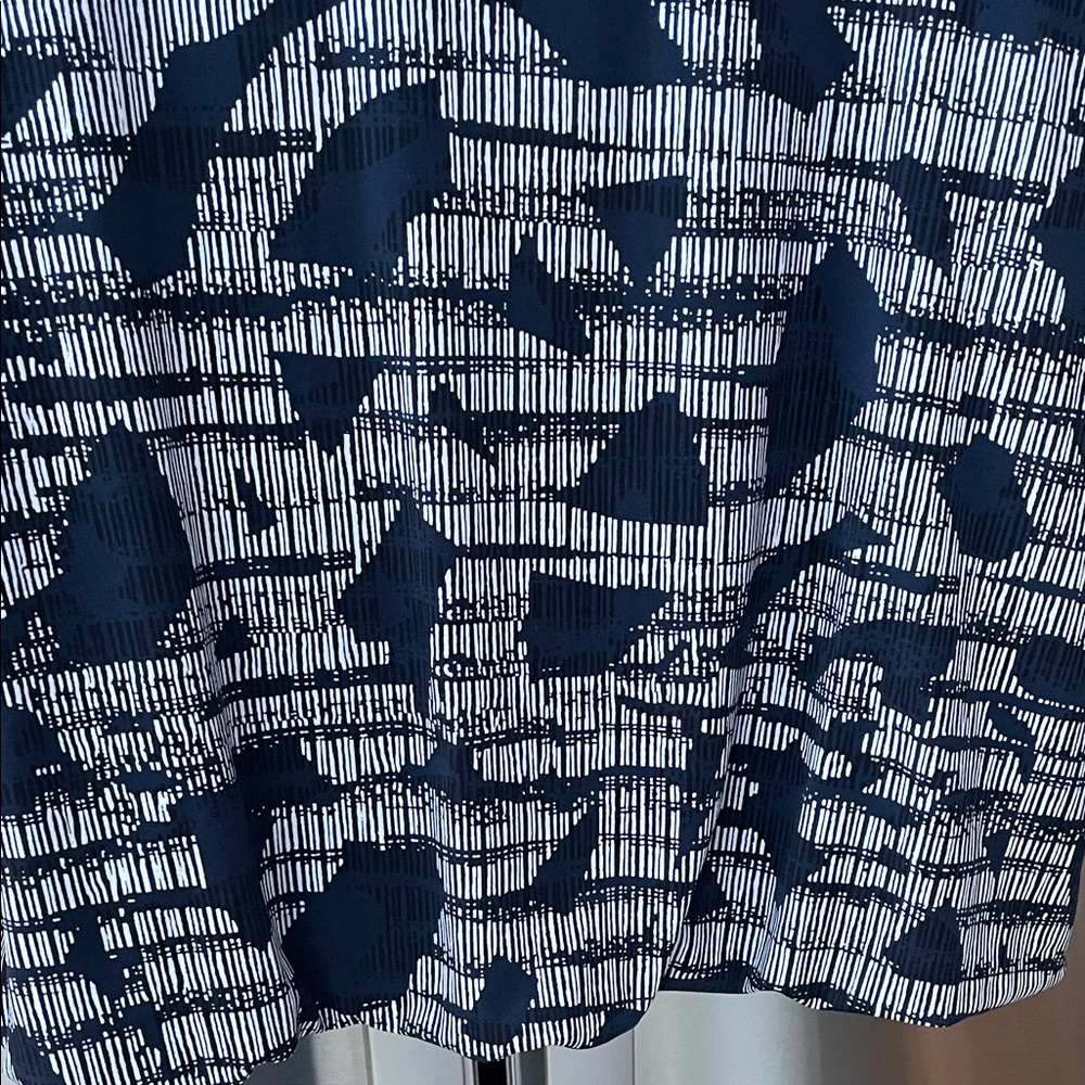 Alfani Navy and White Abstract Blouse - Picture 5 of 11